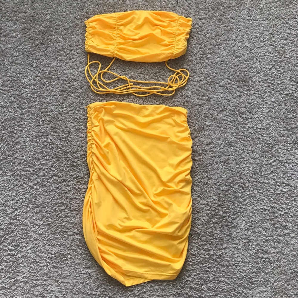 Bethanie Ruched Skirt Set in Marigold Medium